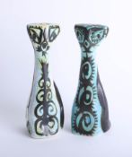 Two Celtic pottery, Newlyn cat figures, height 19cm (2)