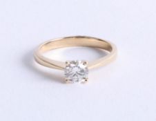 An 18ct yellow gold diamond solitaire ring approx 0.70ct, size M.