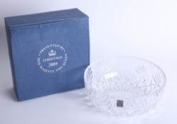 Royal Scot crystal glass bowl, presented by Queen Elizabeth to the royal household, Christmas