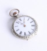 Ladies Geisha silver cased fob watch.