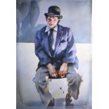 Published by the Lenkiewicz archive, giclee on canvas 'Les Ryder in Bowler Hat' 1996 no.