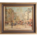 Charles Verbrugghe (Bruge 1877-1974) 'Parisian Street Scene', signed oil on panel, 38cm x 48cm.