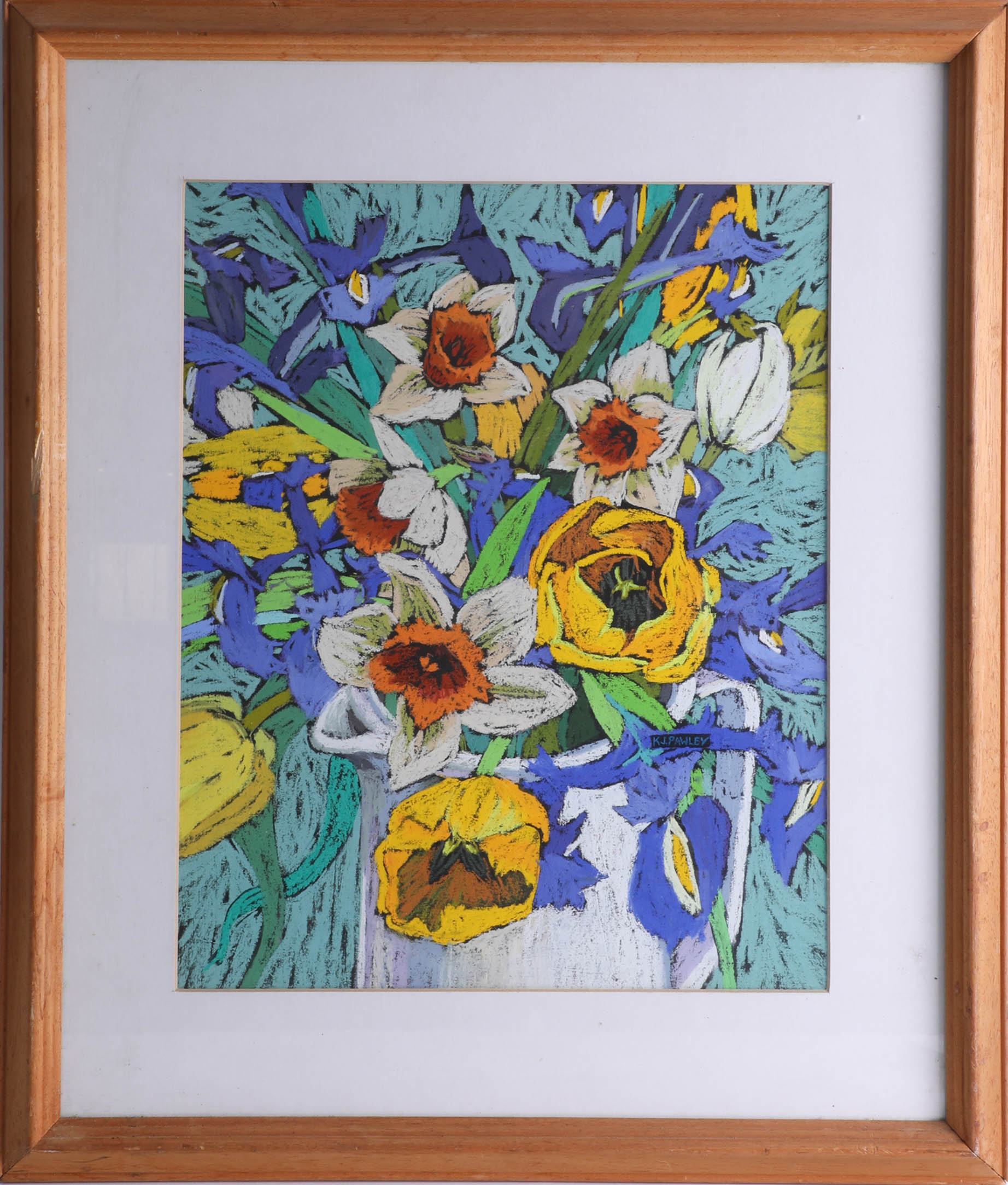 Three Karen J Pawley pastels of Flowers and Still Life, largest 45cm x 37cm (3). - Image 2 of 4