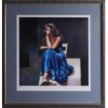 Robert Lenkiewicz print 'Blue Anna', no. 368/500 with Barbican Gallery certificate to reverse,