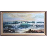 Prudence Turner (1930-2007) signed, oil on canvas, 'Seascape, framed.