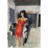 Robert Lenkiewicz, 'Study of Esther. 3.10 p.m. Wednesday. 19th July. 89', Watercolour, 42 x 29 cm.