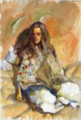 Robert Lenkiewicz, 'Study of Janine. 2.05 p.m. May 26. 89', Watercolour, 42.25 x 28.5 cm.