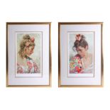Royo, a pair of limited edition prints, 'Portrait of a lady', each framed and glazed,