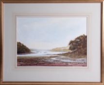 G.S Fox, watercolour 'River Lynher, Cornwall', together with two other paintings, 'River Tamar at