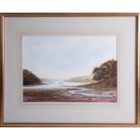 G.S Fox, watercolour 'River Lynher, Cornwall', together with two other paintings, 'River Tamar at