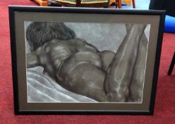 Jo Beer, figure charcoal sketch, 40cm x 58cm.