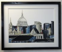 Edward Waite, original London cityscape 'St Paul's' oil on canvas, signed, canvas size 102cm x 77cm,