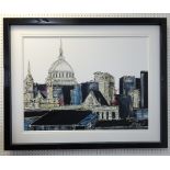 Edward Waite, original London cityscape 'St Paul's' oil on canvas, signed, canvas size 102cm x 77cm,