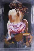 Published by the Lenkiewicz archive, 'Roxana, Rear View', with certificate, 84cm x 57cm.