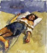 Robert Lenkiewicz, 'Study of Esther. 2.21 p.m. 23rd April. 89', Watercolour, 32.5 x 29 cm.