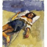 Robert Lenkiewicz, 'Study of Esther. 2.21 p.m. 23rd April. 89', Watercolour, 32.5 x 29 cm.