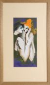 Samuel Koska (Czechoslovakian born 1947), figurative study, signed, 32cm x 15cm, framed and