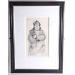 Robert Lenkiewicz (1941-2002) 'Cockney Jim with Arms Crossed', pencil drawing, 38 x 21cm, signed and