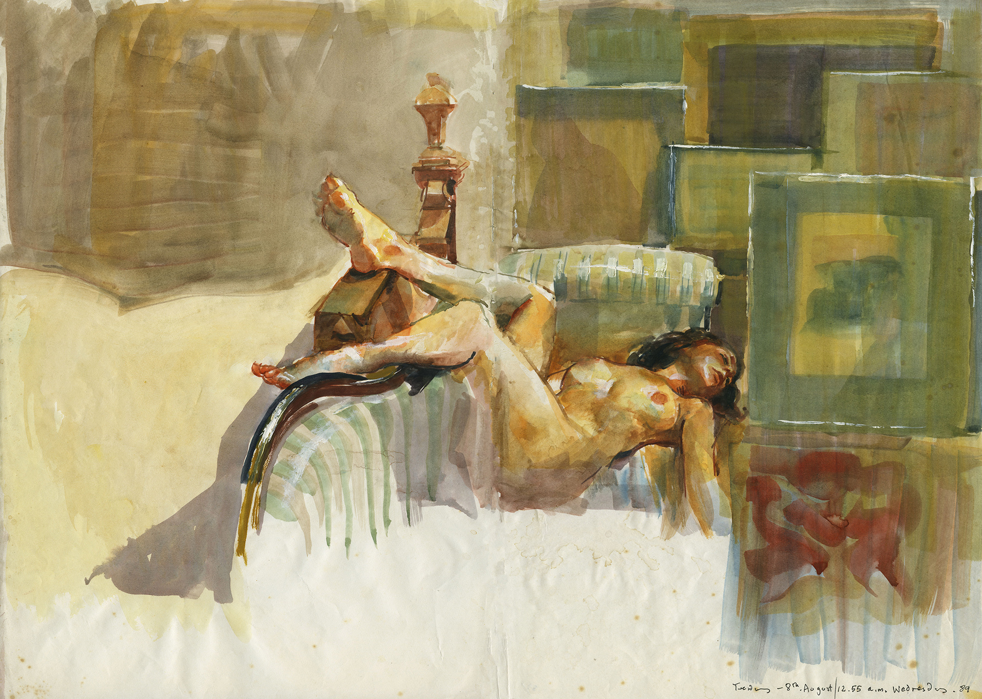 Robert Lenkiewicz, 'Study of Yana. Tuesday 8th August / 12.55 a.m. Wednesday. 89', Watercolour, 41.5