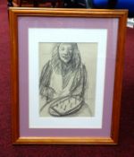 Robert Lenkiewicz, pencil sketch 'Mouse? With Birthday candles', with studio seal, 25cm x 18cm.
