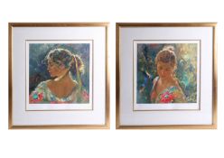 Royo, a pair of signed, limited edition portrait prints no. 79/295.