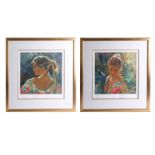 Royo, a pair of signed, limited edition portrait prints no. 79/295.