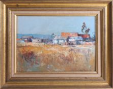 Tito Fasciotti , Sth African, oil on board landscape, signed, 25cm x 35cm, framed.