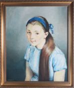 Robert Lenkiewicz (1941-2002) 1970's oil on canvas, 'Portrait of a young girl' signed, framed 60cm x