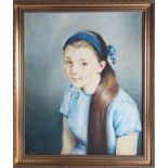 Robert Lenkiewicz (1941-2002) 1970's oil on canvas, 'Portrait of a young girl' signed, framed 60cm x