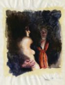 Robert Lenkiewicz, 'The Painter with Esther. Sunday 12 March 1989, 9.30 pm', watercolour, 35.5 x