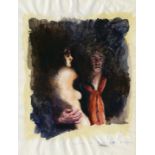 Robert Lenkiewicz, 'The Painter with Esther. Sunday 12 March 1989, 9.30 pm', watercolour, 35.5 x