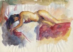 Robert Lenkiewicz, 'Study of a model. 3.45 p.m. Tuesday. 18th July 89', Watercolour, 42 x 59 cm.