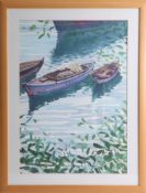 Screen print 'Rowing Boats I', limited edition no 152/275, indistinctly signed, 68cm x 48cm,