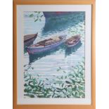 Screen print 'Rowing Boats I', limited edition no 152/275, indistinctly signed, 68cm x 48cm,