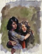Robert Lenkiewicz, 'The Painter with Astrid. 4.47 p.m. 18. April. 89', Watercolour, 36.25 x 28.25