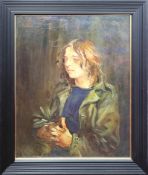Robert Lenkiewicz (1941-2002),'Young man in glasses' oil on canvas 96 x 77cm, glazed and framed