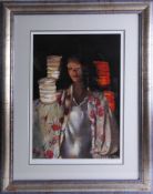 Robert Lenkiewicz 'Anna with Paper Lanterns' signed limited edition print 451/500 with