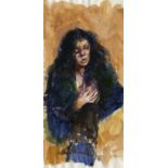 Robert Lenkiewicz, 'Study of Monca. 16 March 1989 1.45 pm', Watercolour, 38.45 x 18.5 cm.