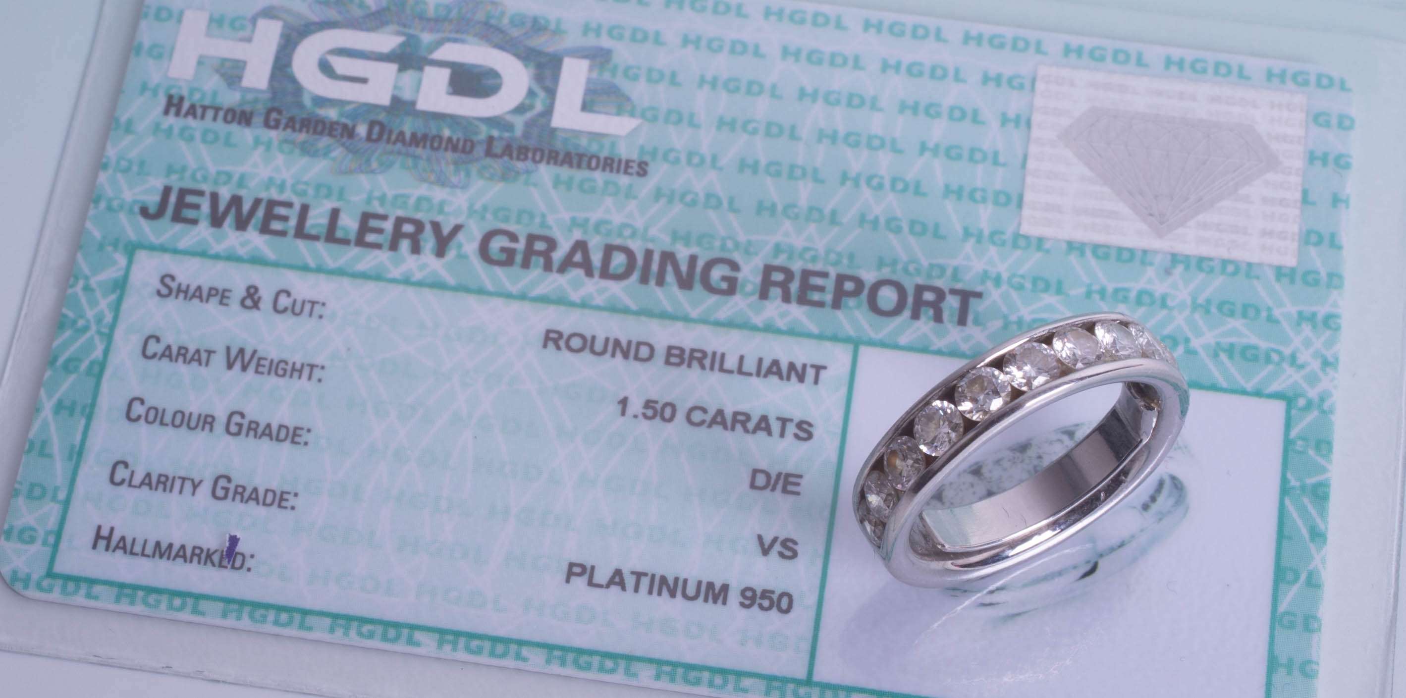 A fine platinum and diamond set half band eternity ring, with Hatton Garden jewellery grading - Image 2 of 3