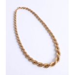 An 18ct rope twist necklace, 29.80g.