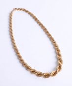 An 18ct rope twist necklace, 29.80g.