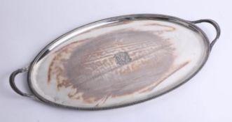 A Geo V, silver tray, inscription on the reverse, 'awarded to Pate's Grammar School for Girls,