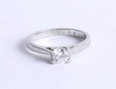 A fine platinum and diamond solitaire ring, approx 0.50ct, purchased new circa 2009 for £3,950, size