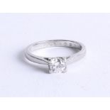 A fine platinum and diamond solitaire ring, approx 0.50ct, purchased new circa 2009 for £3,950, size