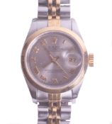 Rolex, a ladies bimetal Oyster perpetual, date-adjust wristwatch with original shop tag, no box