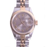 Rolex, a ladies bimetal Oyster perpetual, date-adjust wristwatch with original shop tag, no box