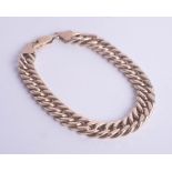 A 9ct gold double curb link bracelet, approx 12.20g.