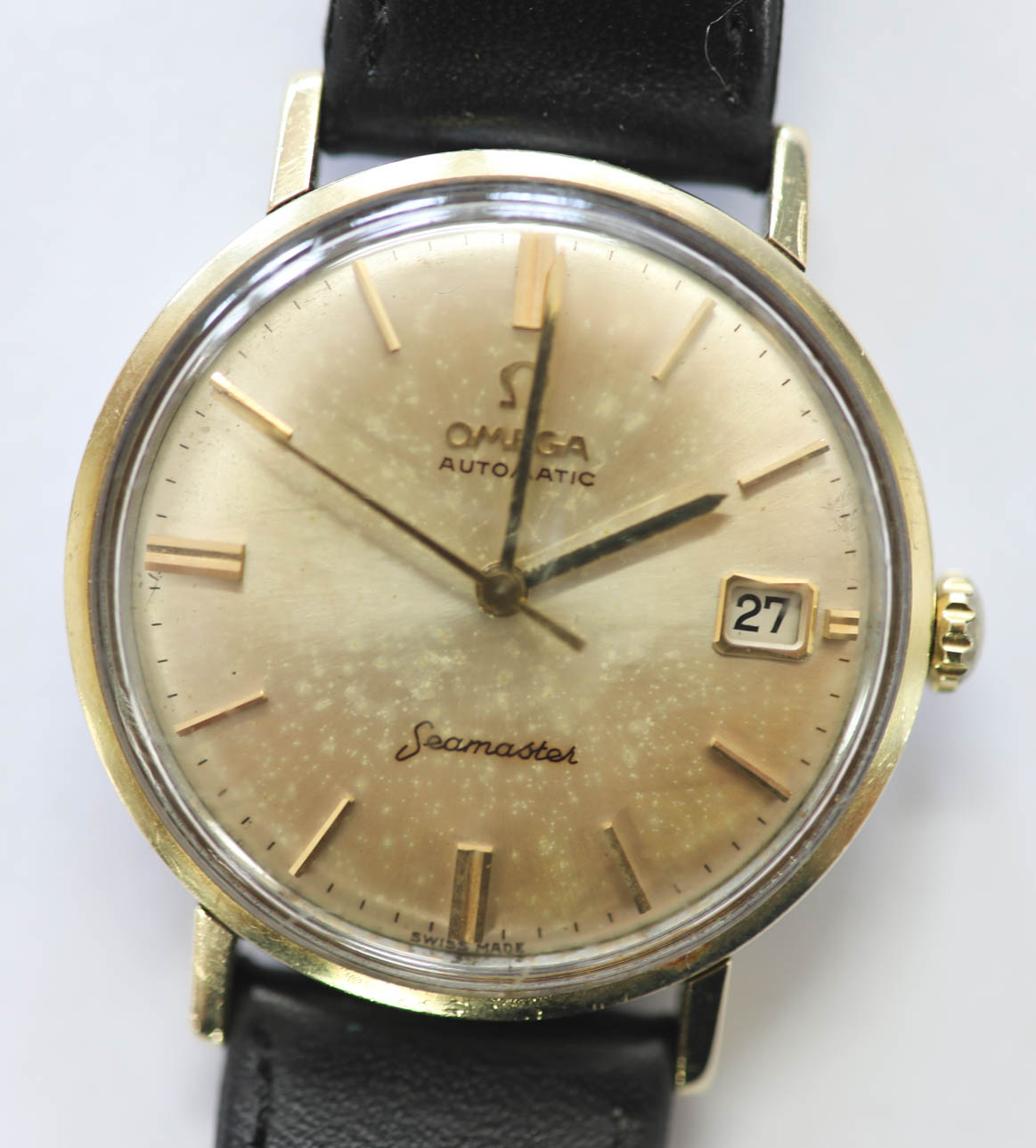 Omega, vintage gents automatic date Seamaster wristwatch, gold capped, with receipt and papers dated - Image 6 of 6
