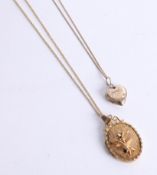 Two 9ct gold lockets, 11.20g.