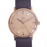 Omega, a gents vintage gold plated wristwatch with original purchase receipt, 1971, movement no